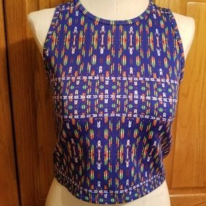 Decree Sleeveless Crop Top Keyhole Back